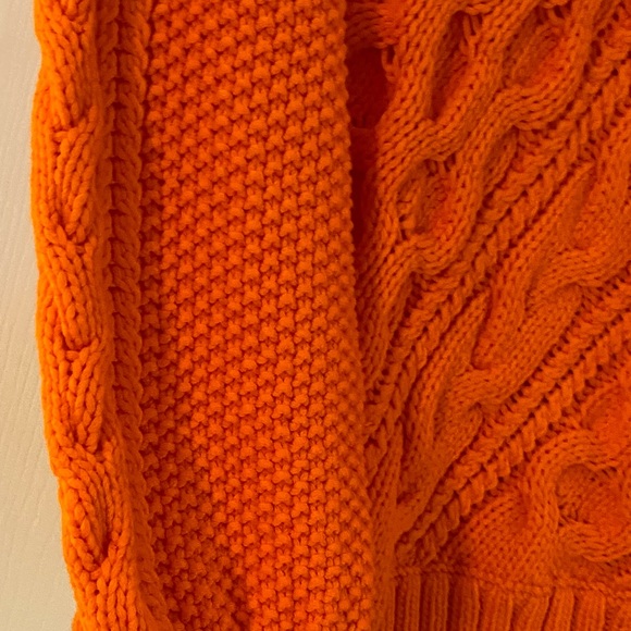 Sold! N/A JCrew Orange Diagonal Cable Knit Sweater - Picture 6 of 11